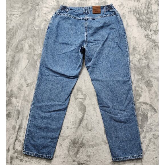 Vintage Lee Jeans Womens 20W Blue High Rise Tapered Leg Elastic Waist Mom Baggy - Picture 4 of 12